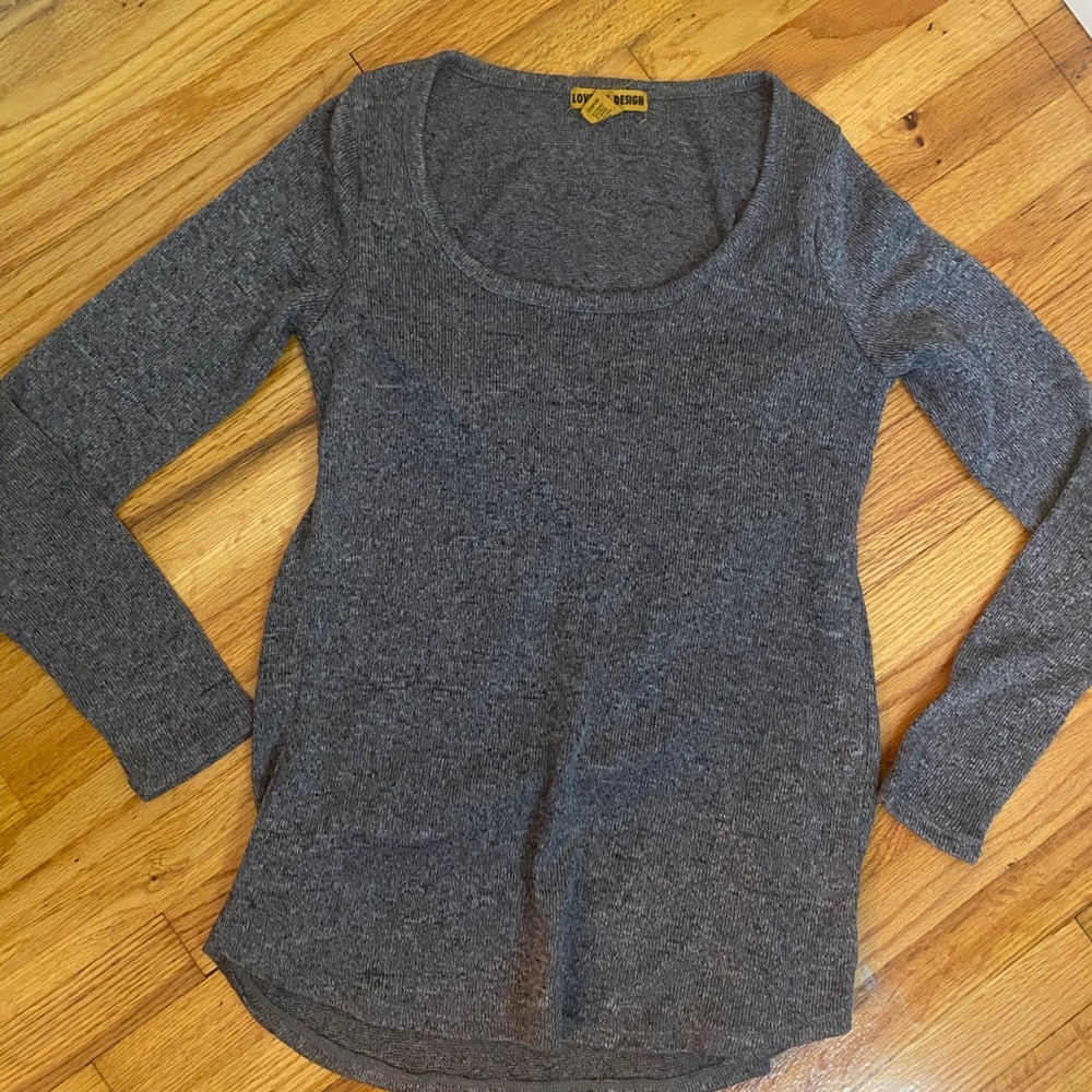 Gray open back sweater size medium